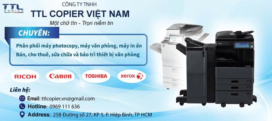 TTL Copier - Đơn vị cung cấp máy móc ngành in, máy photocopy, máy in, máy gia công sau in tại Việt Nam